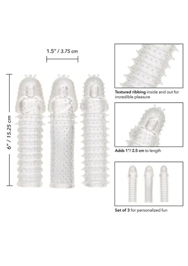 3 Piece Extension Kit Textured 6in Each - Clear - Image 4
