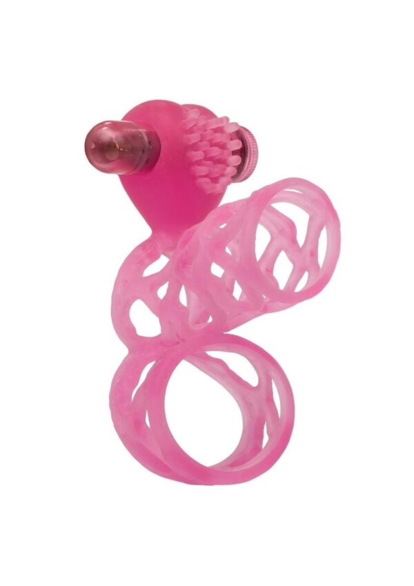 Lovers Cage Penis Enhancer and Cock Ring with Bullet - Pink - Image 3