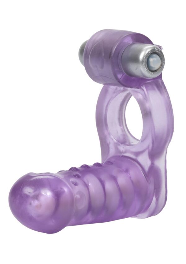 Double Diver Vibrating Enhancer with Flexible Penetrator 3 Speed Removable Bullet - Clear - Image 2