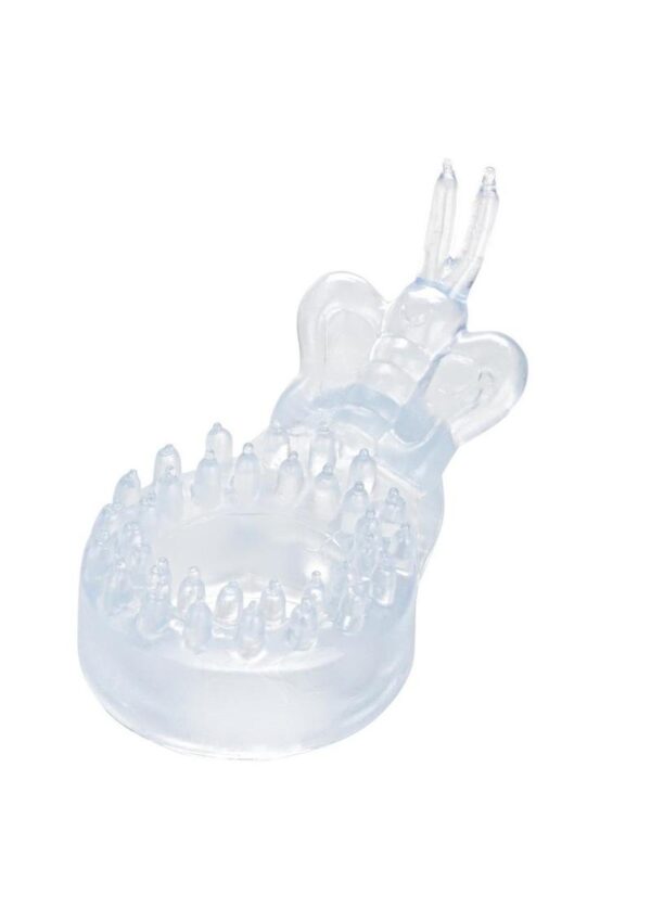 Butterfly Ring Vibrating Cock Ring with Clitoral Stimulation - Clear - Image 3