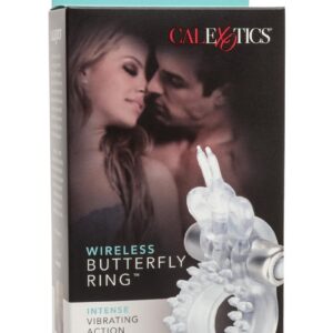 Butterfly Ring Vibrating Cock Ring with Clitoral Stimulation - Clear