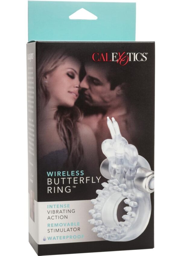 Butterfly Ring Vibrating Cock Ring with Clitoral Stimulation - Clear