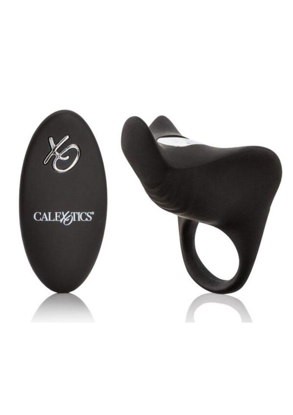 Silicone USB Rechargeable Pleasurizer Vibrating Couples Ring with Remote Control - Black - Image 2