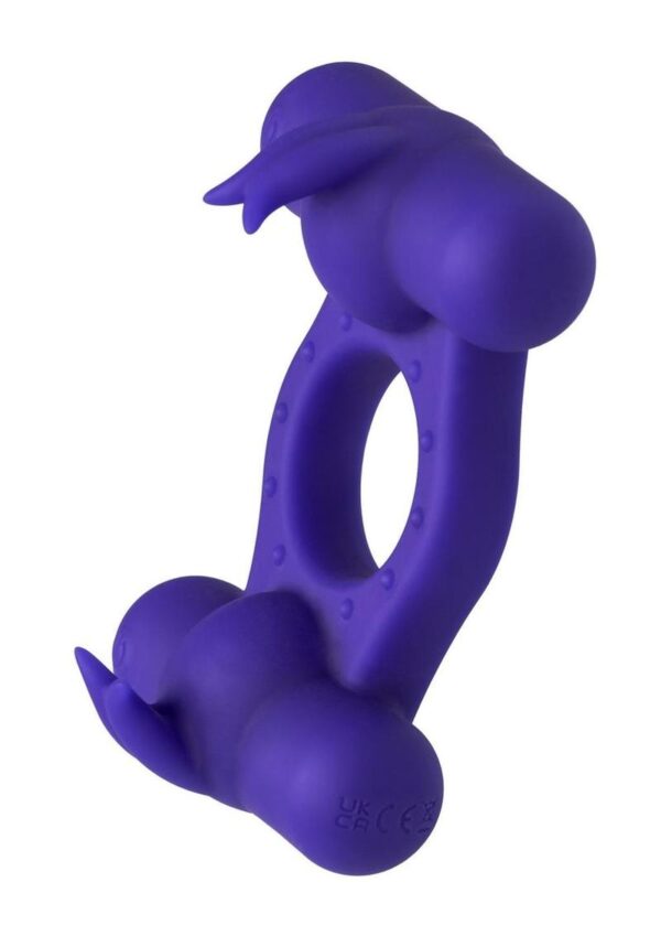 Couple`s Enhancers Silicone Rechargeable Triple Orgasm Enhancer - Purple - Image 3