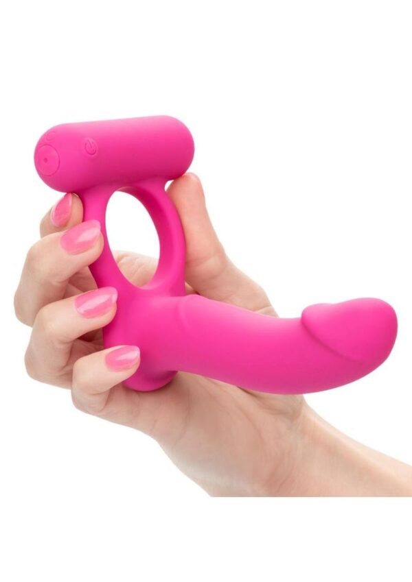 Silicone Rechargeable Double Diver Couples Ring - Pink - Image 4