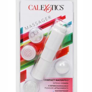Compact Personal Travel Massager with 4 Interchangeable Heads - White