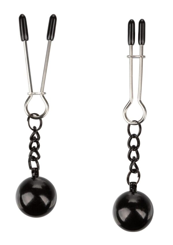 Nipple Grips Weighted Tweezer Nipple Clamps - Silver/Black - Image 2