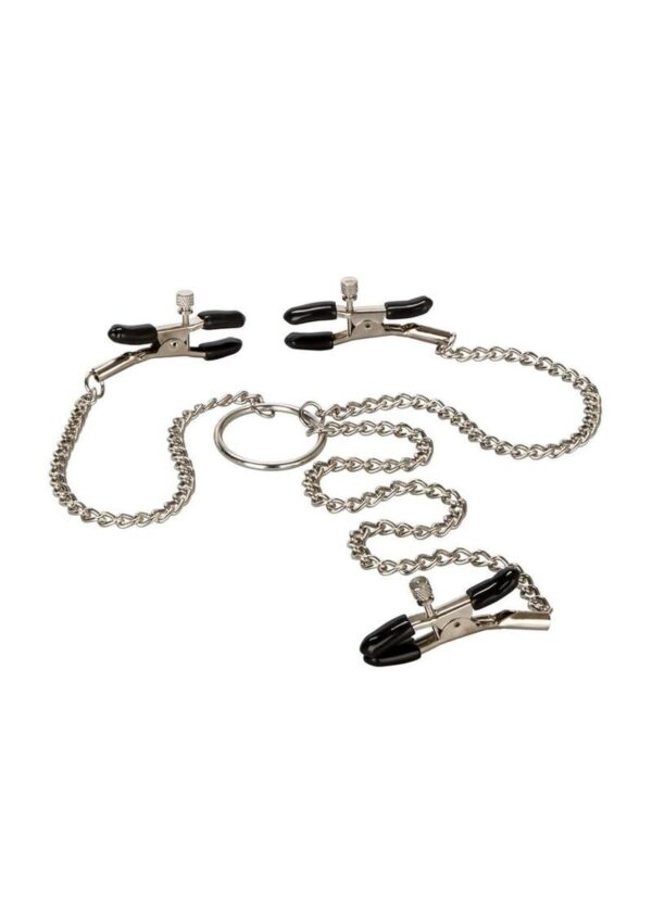 Nipple Play Triple Intimate Nipple and Clitoral Clamps - Silver - Image 3