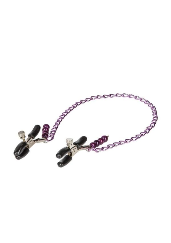 Nipple Play Purple Chain Nipple Clamps - Purple - Image 3