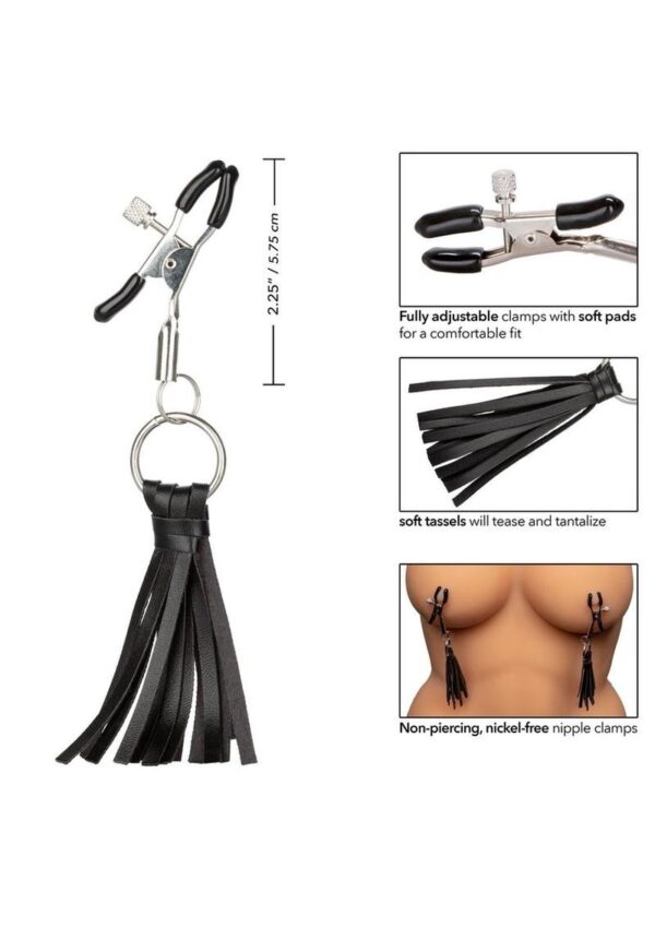 Nipple Play Playful Tassels Nipple Clamps - Black - Image 4