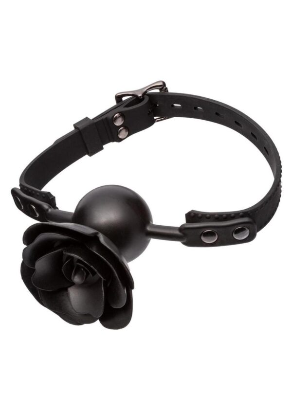 Forbidden Silicone Removable Rose Gag - Black - Image 2