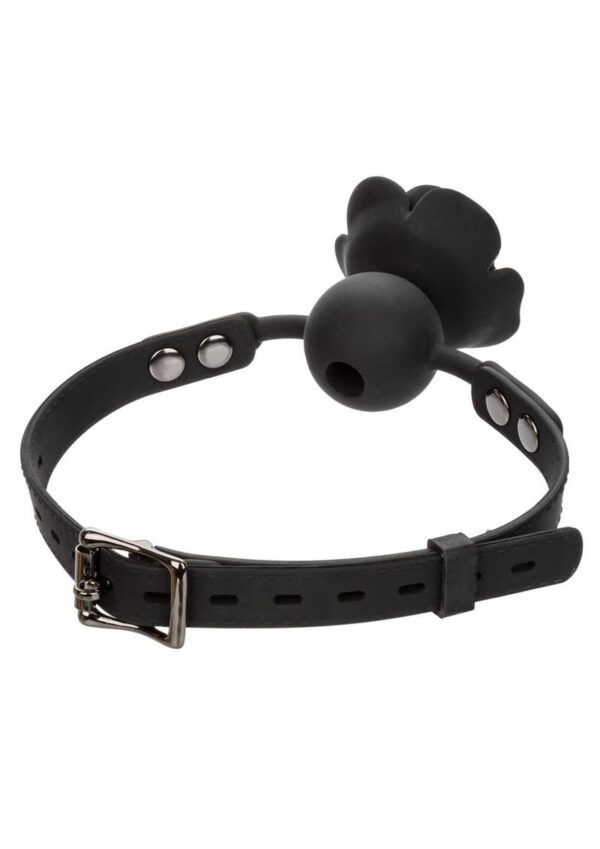 Forbidden Silicone Removable Rose Gag - Black - Image 3