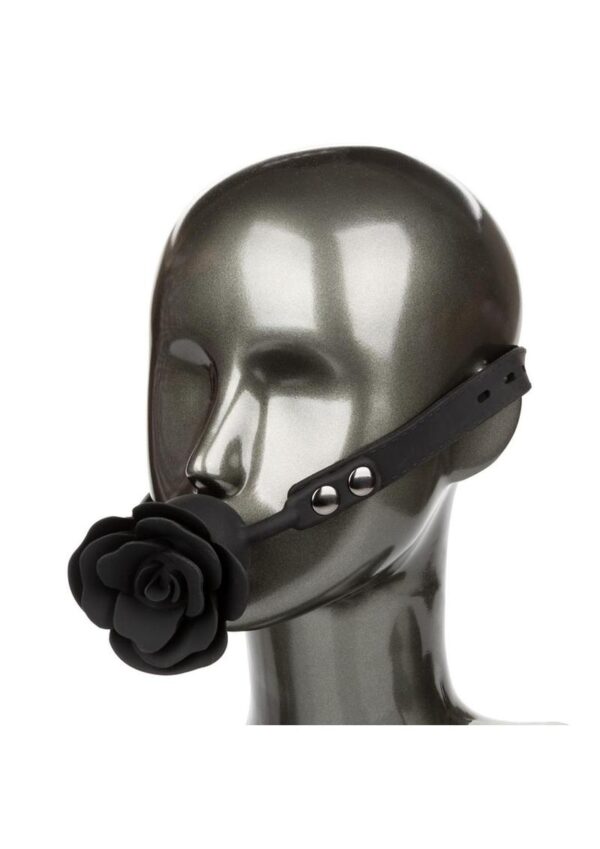 Forbidden Silicone Removable Rose Gag - Black - Image 4