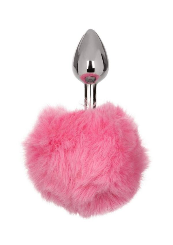 Running Wild Faux Fur Bunny Tail and Metallic Anal Plug - Pink - Image 2