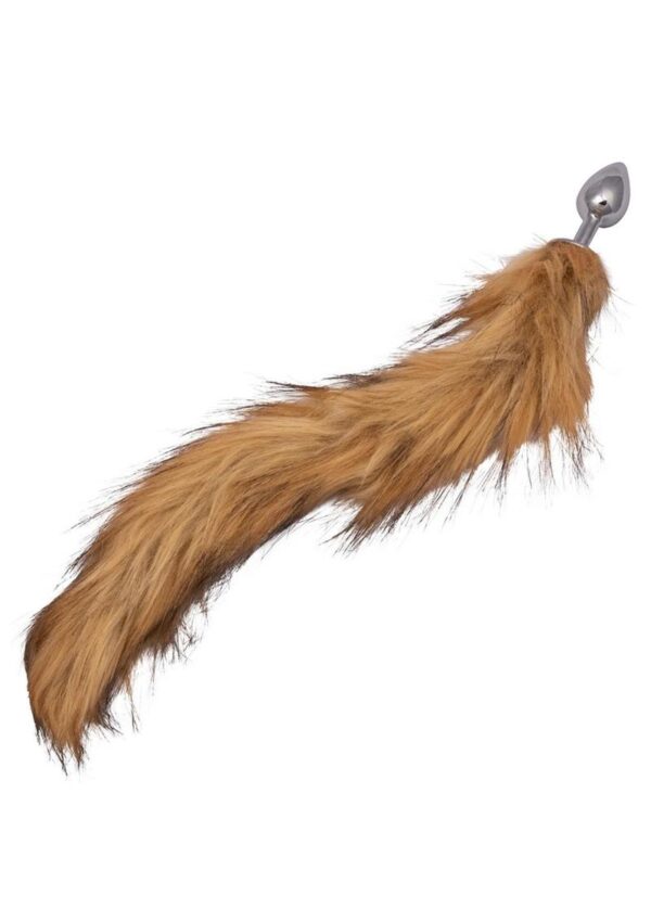 Running Wild Faux Fur Tail and Metallic Anal Plug - Brown - Image 3