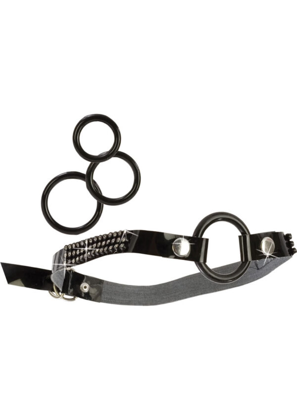 Bound By Diamonds Open Ring Gag - Black - Image 2