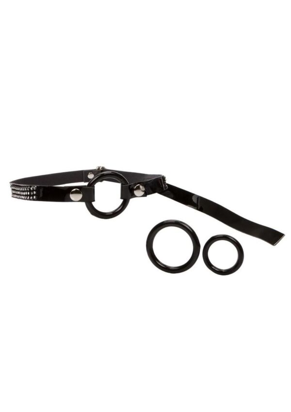 Bound By Diamonds Open Ring Gag - Black - Image 3