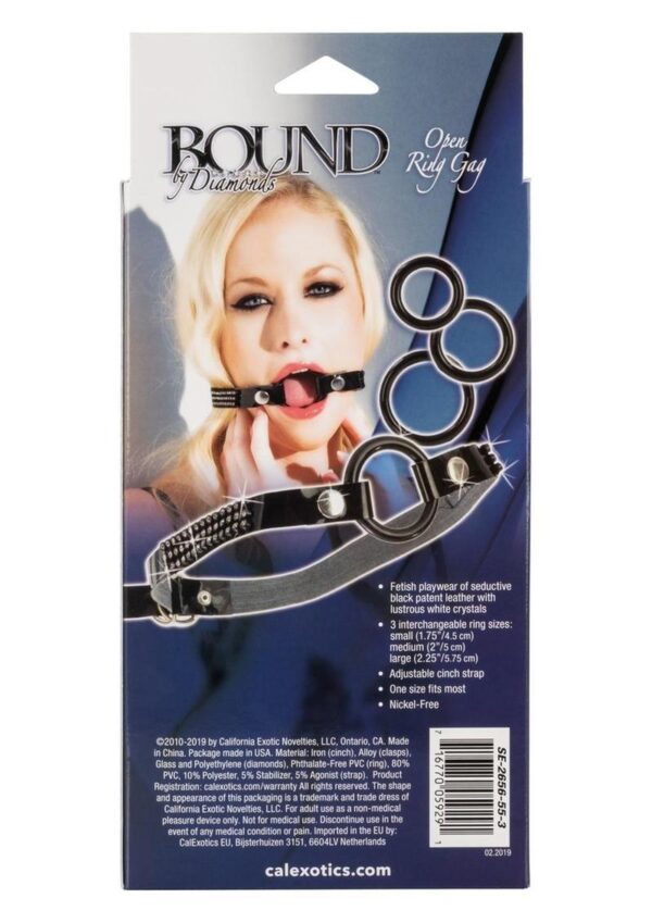 Bound By Diamonds Open Ring Gag - Black - Image 4