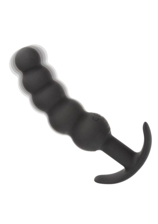 Boundless Vibrating X5 Beaded Plug Rechargeable Silicone Anal Plug - Black - Image 2