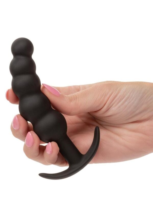Boundless Vibrating X5 Beaded Plug Rechargeable Silicone Anal Plug - Black - Image 4