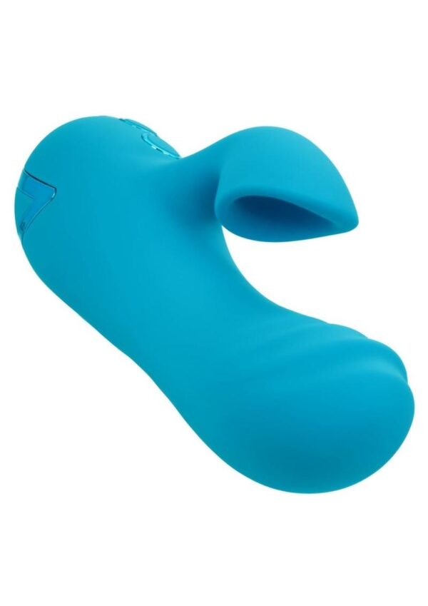 California Dreaming Sunset Beach Seducer Rechargeable Silicone Dual Vibrator - Blue - Image 2