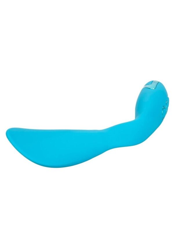 California Dreaming Palm Springs Pleaser Rechargeable Silicone Contoured Vibrator - Blue - Image 3