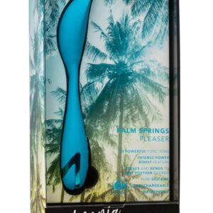 California Dreaming Palm Springs Pleaser Rechargeable Silicone Contoured Vibrator - Blue