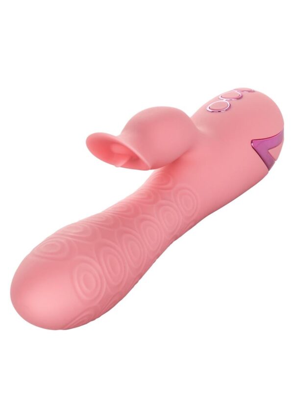 California Dreaming Pasadena Player Rechargeable Rotating Silicone Rabbit Vibrator - Pink - Image 2