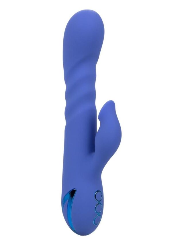 California Dreaming L.A. Love Rechargeable Silicone Vibrator with Clitoral Stimulator - Blue - Image 2