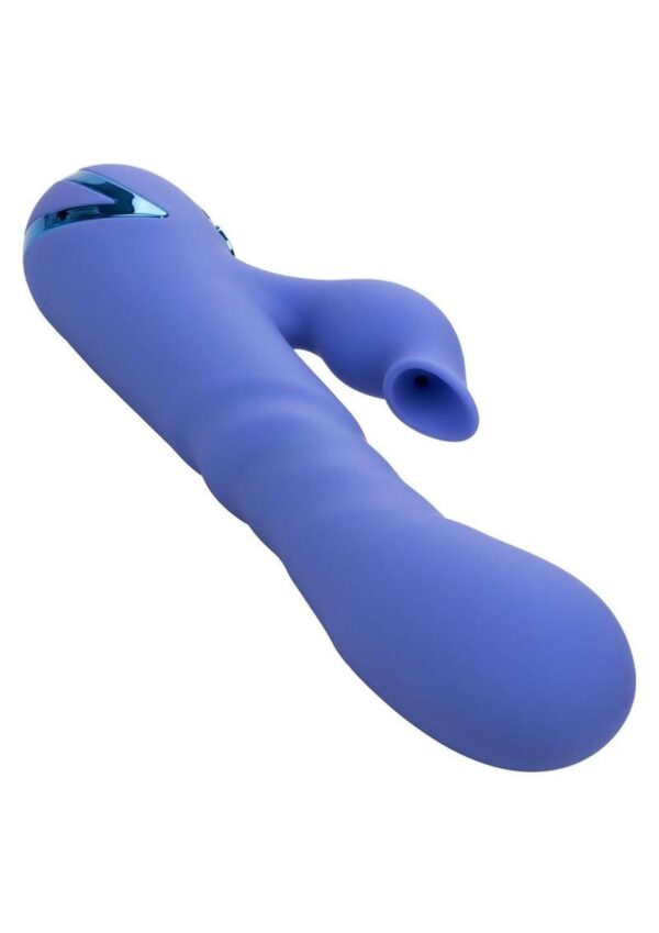 California Dreaming L.A. Love Rechargeable Silicone Vibrator with Clitoral Stimulator - Blue - Image 3