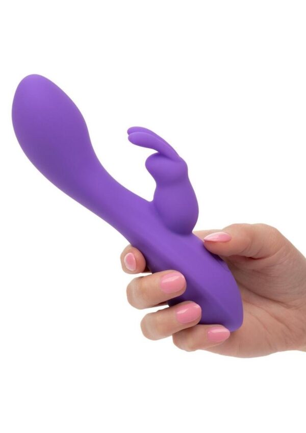 Flex Bend and Hold Double Rumbler Rechargeable Silicone Rabbit Vibrator - Purple - Image 4