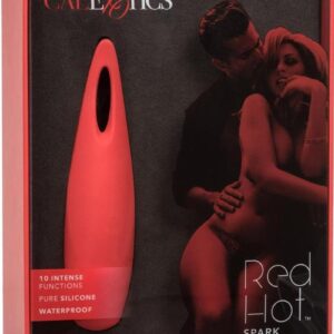 Red Hot Spark USB Rechargeable Silicone Mini Vibrator - Red