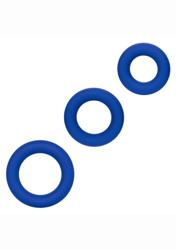 Admiral Universal Silicone Cock Ring Set - Blue - Image 2