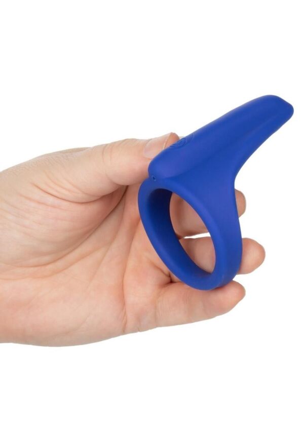 Admiral Liquid Rechargeable Silicone Vibrating Perineum Massager and Cock Ring - Blue - Image 4