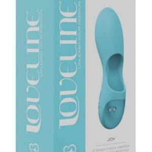 LoveLine Joy Rechargeable Silicone Finger Vibrator - Blue