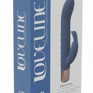 LoveLine Devotion Silicone Rechargeable 10 Speed Mini Rabbit - Blue