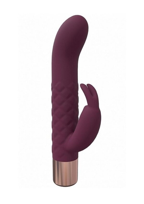 LoveLine Devotion Silicone Rechargeable 10 Speed Mini Rabbit - Burgundy - Image 3