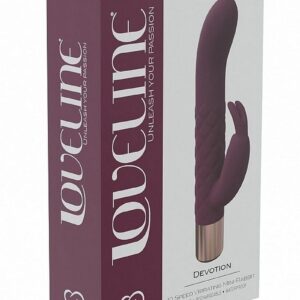 LoveLine Devotion Silicone Rechargeable 10 Speed Mini Rabbit - Burgundy