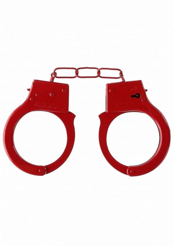 Ouch! Beginners Handcuffs Metal - Red - Image 2