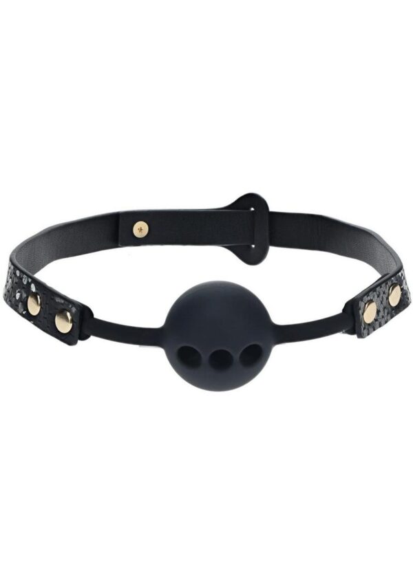 Ouch! Florence Collection Silicone Ball Gag - Black - Image 2
