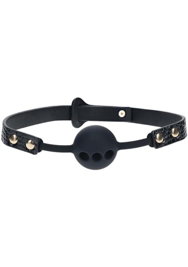 Ouch! Rome Collection Silicone Ball Gag - Black - Image 2