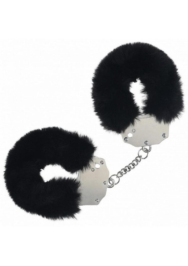 Ouch! Heavy-Duty Fluffy Handcuffs - Black - Image 2