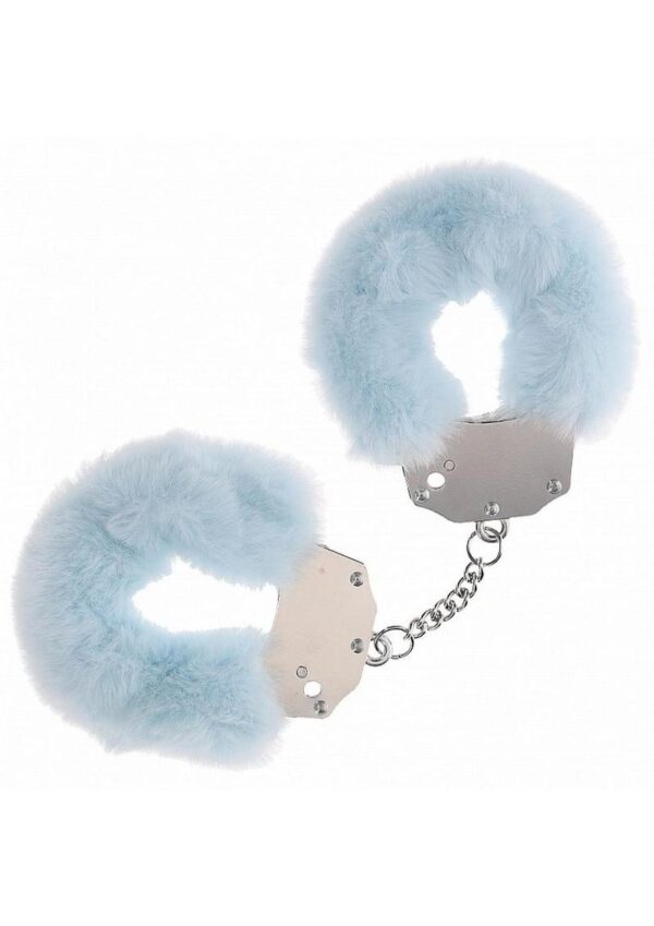 Ouch! Heavy-Duty Fluffy Handcuffs - Powder Blue - Image 2
