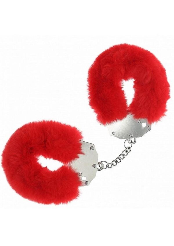 Ouch! Heavy-Duty Fluffy Handcuffs - Red - Image 2