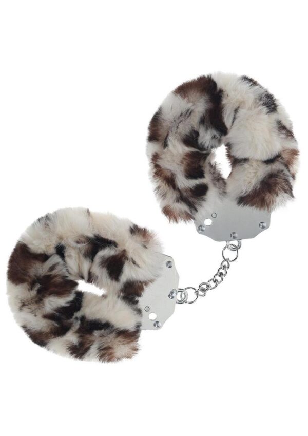 Ouch! Heavy-duty Fluffy Handcuffs - SnowLeopard - Image 2