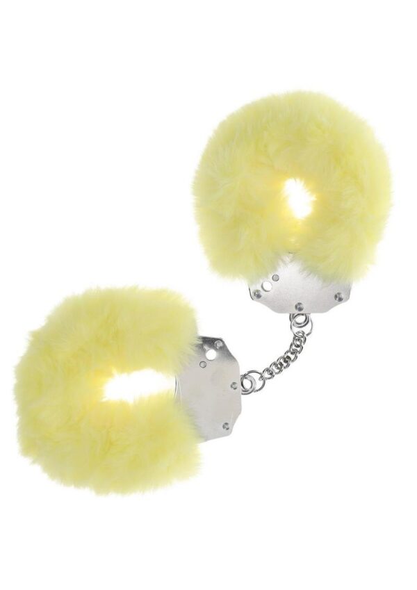 Ouch! Heavy-duty Fluffy Handcuffs - Yellow - Image 2