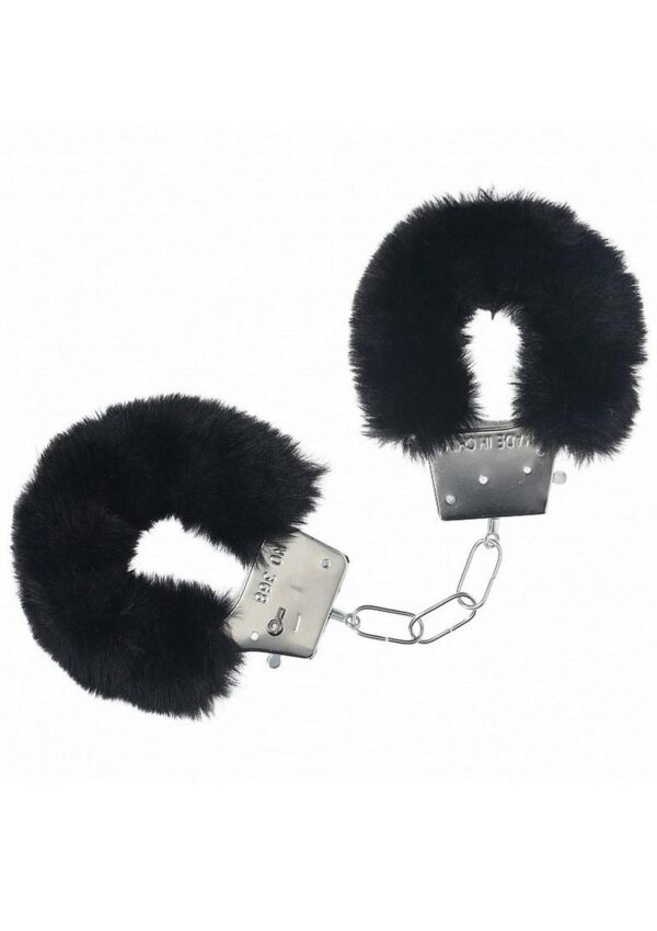 Ouch! Classic Fluffy Handcuffs - Black - Image 2