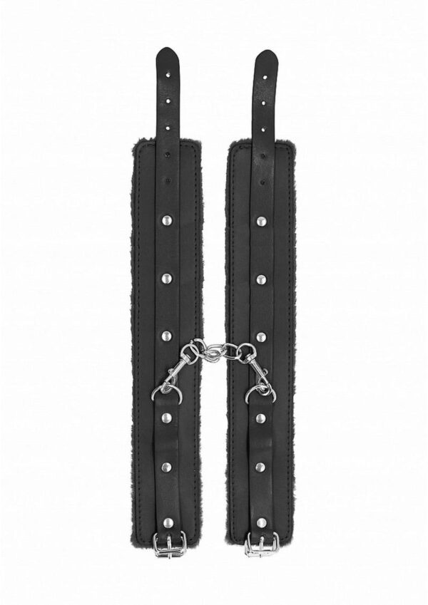 Ouch! Plush Leather Ankle Cuff - Black - Image 3