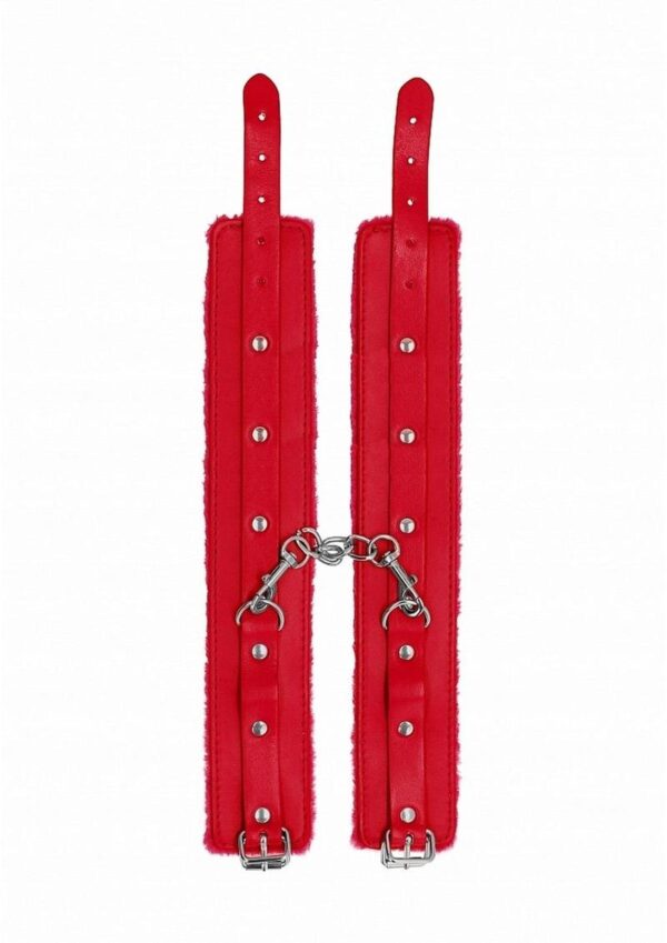 Ouch! Plush Leather Ankle Cuff - Red - Image 3
