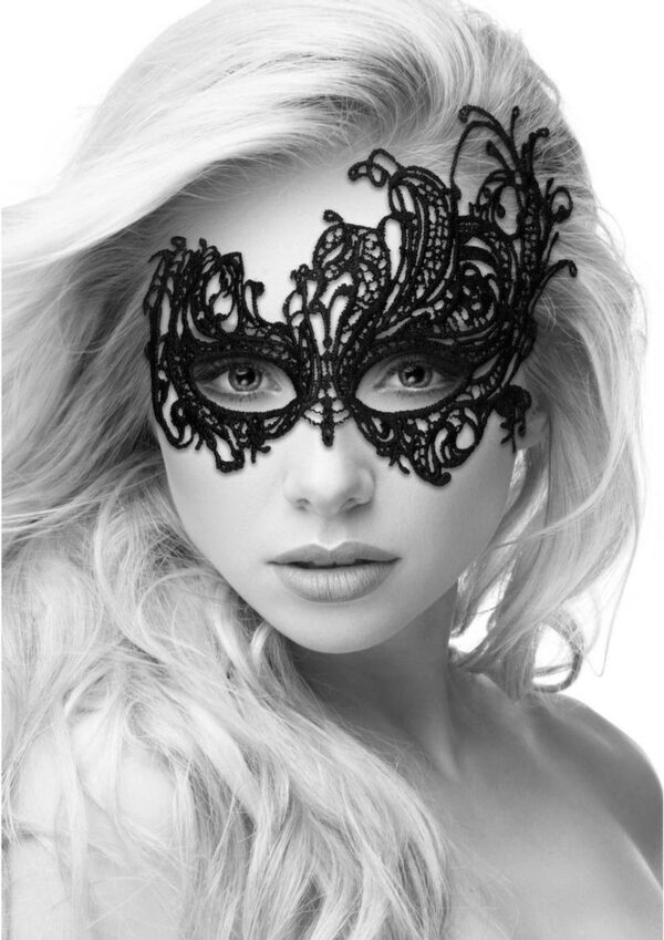 Ouch! Lace Eye-Mask Royal - Black - Image 3